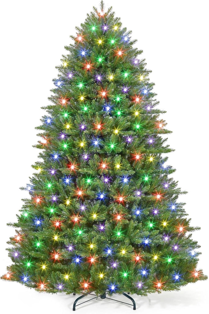 Albero di Natale Verde 135cm con 200 LED Mix PE e PVC 732 Punte e Supporto in Metallo