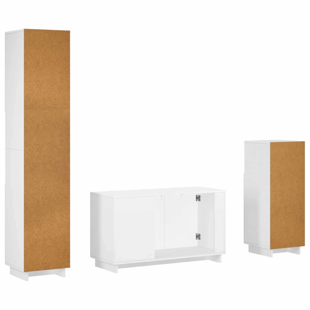 Set mobili da bagno 3 pz Bianco Legno ingegnerizzato 3433055