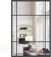 Specchio da Parete, Specchio Rettangolare Decorativo con Cornice in Metallo Antiruggine, Design Infrangibile, per Soggiorno, Caminetto, Orizzontale/Verticale, 100 x 70 cm