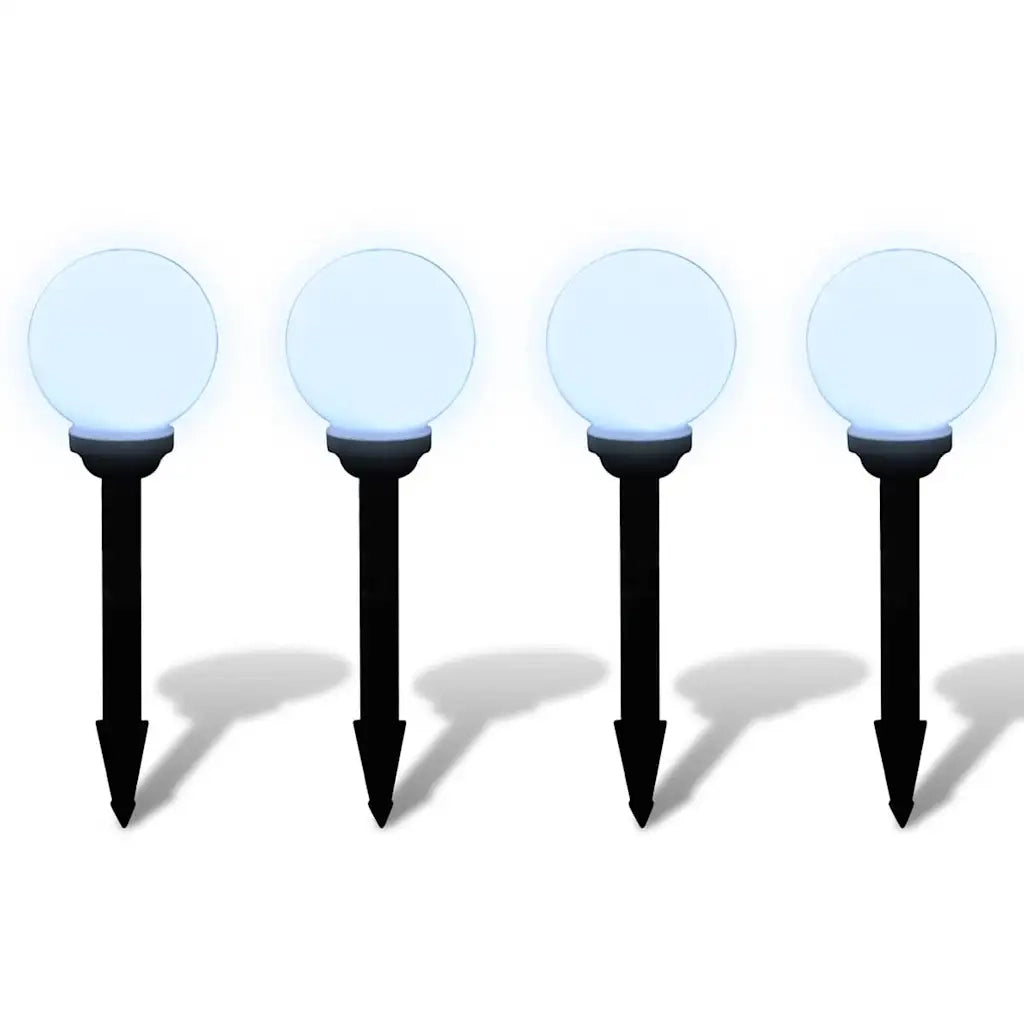 Lampioni Solari LED Giardino 4 pz Rotondi 15 cm con Picchettocod mxl 121139