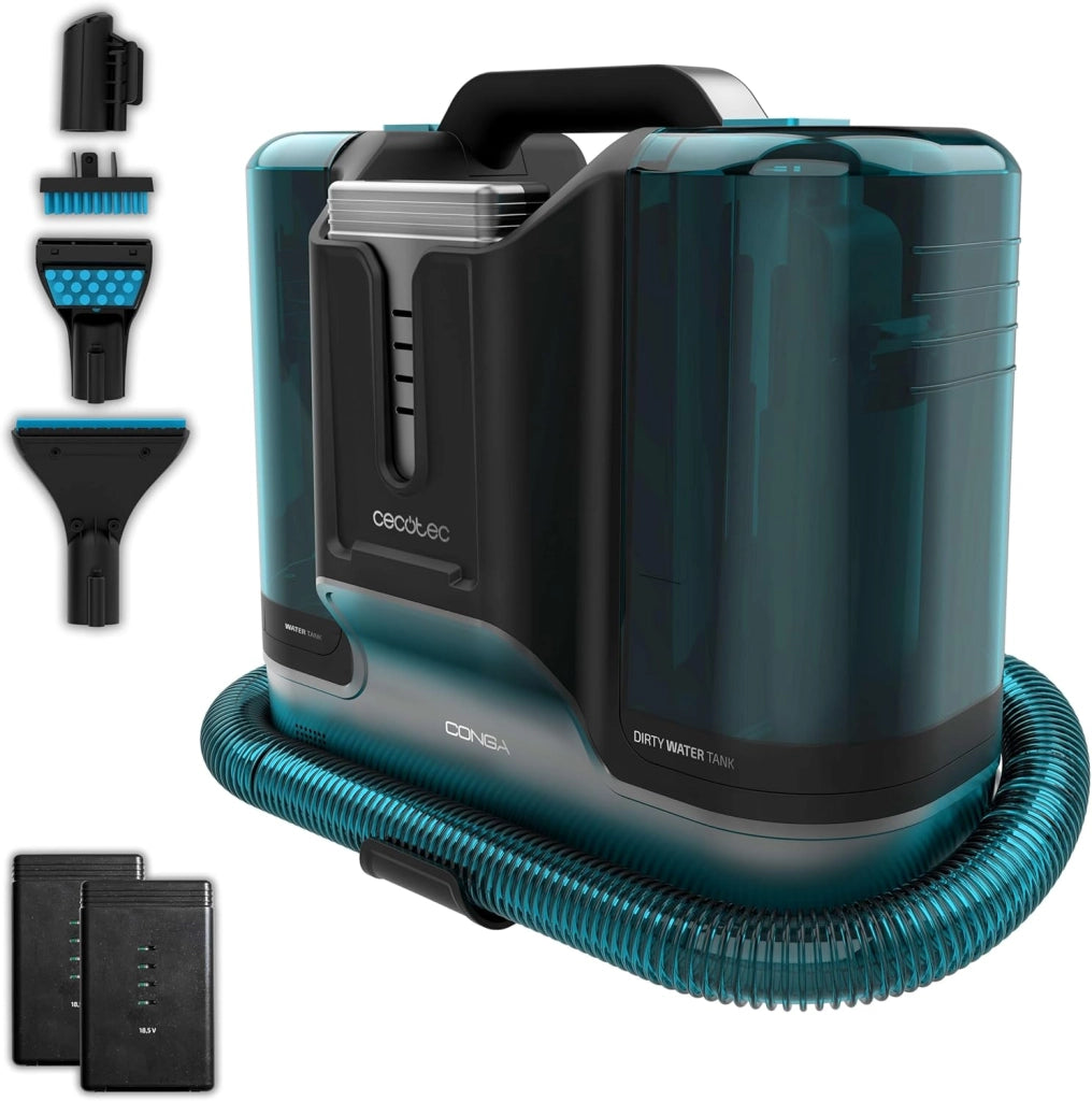 Aspirapolvere Lava Tappeti Conga 3000 Carpetclean, 3in1:Spruzza, Pulisce e Aspira, 400W, 2 Serbatoi - Acqua Pulita e Sporca, Spruzzatore D'Acqua, Raggio D'Azione di 6M, Tubo Flessibile Da 1,2m