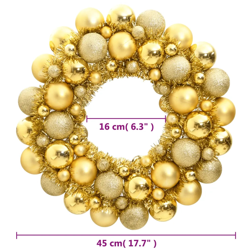 Ghirlanda di Natale Oro 45 cm in Polistirene 356120