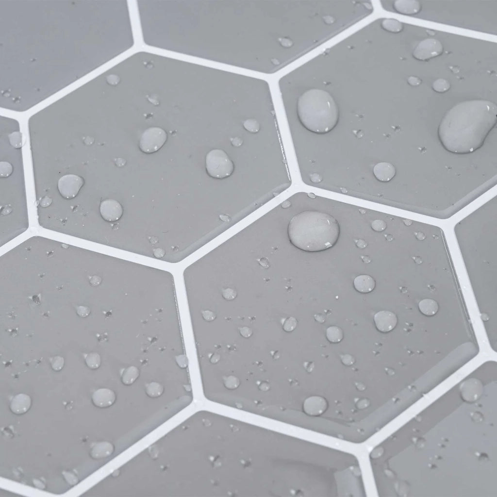 Piastrella Esagonale 10 pz Grigio 30 x 30 cm Poliuretano e PET CFW4769005
