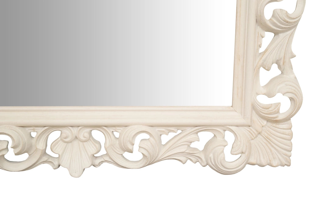Biscottini SPECCHIERA DA PARETE IN LEGNO FINITURA BIANCA ANTICATA MADE IN ITALY realizzata