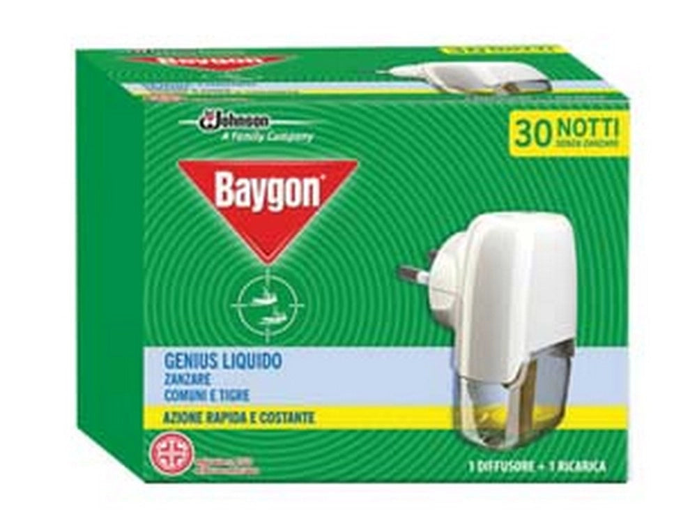12pz baygon genius elettroemanatore base + ricarica liquida 30 notti cod:ferx.fer345231