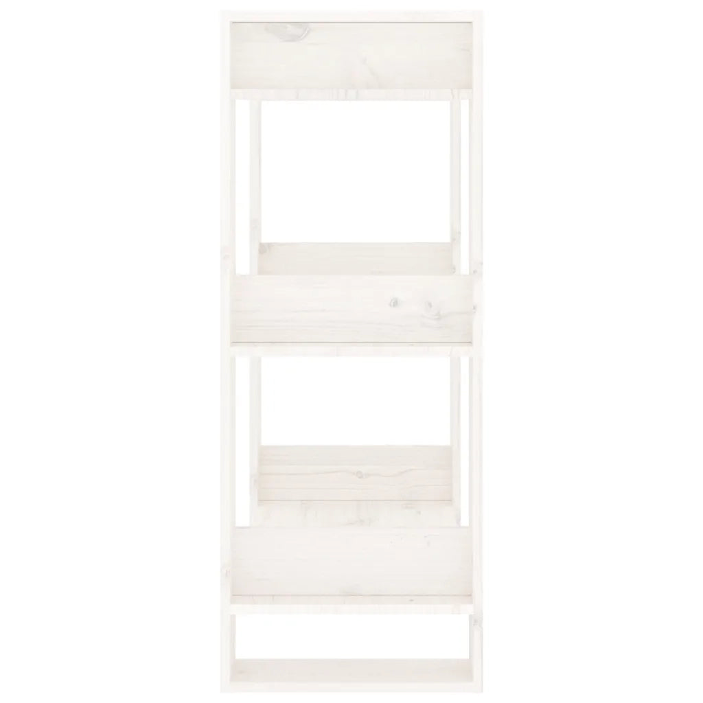 Libreria/Divisorio Bianco 60x35x91 cm in Legno Massello di Pino 813880