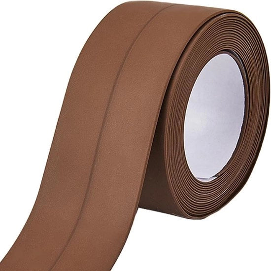 Tappetino autoadesivo impermeabile 30 cm Camel - Strisce di sigillante decorativo per piano di lavoro cucina, lavabo e wc