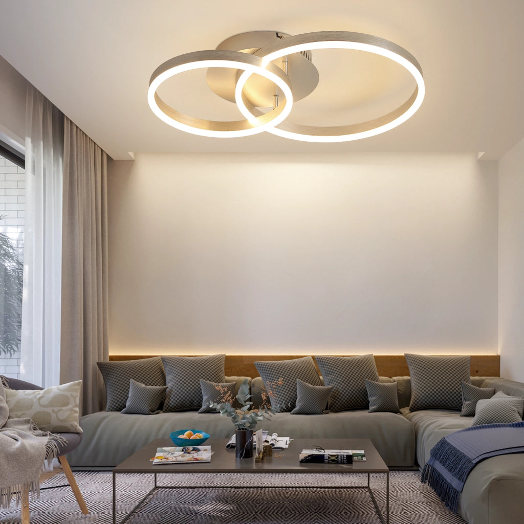 ZMH Lampada da soffitto plafoniera LED moderna 59 cm dimmerabile telecomando oro 46W