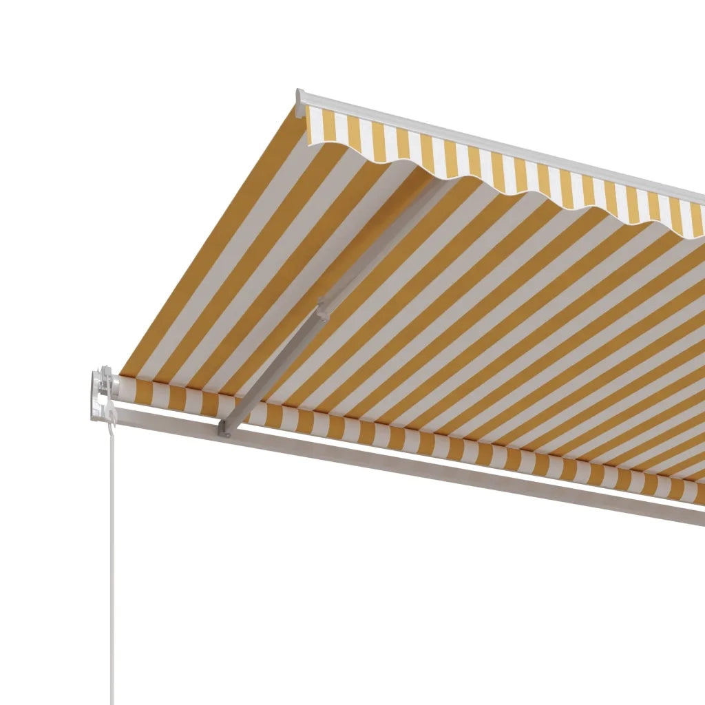 Tenda da Sole Retrattile Automatica 600x350 cm Gialla e Bianca 3069048