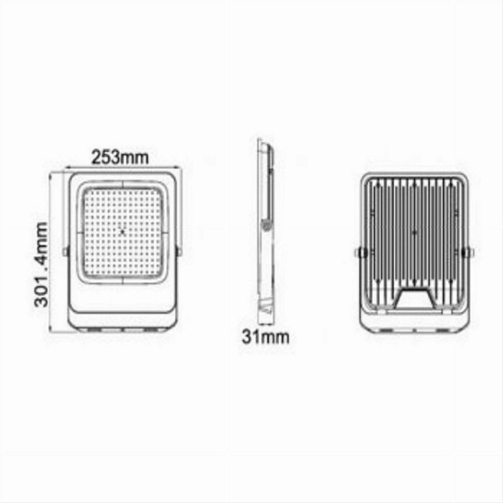 Trade Shop - Faro Led Ultra Slim 150w Esterno Ip65 Orientabile Luce 4000k 6500k 3000k Jr-150w -