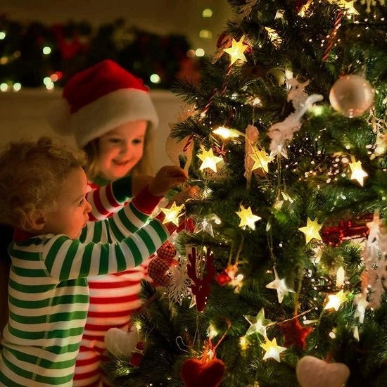 Luci da Tavolo a LED con Batterie - 19ft 40 Stelle a Forma di Fiore - Decorazioni per Feste di Natale Matrimonio Halloween Campeggio Ombrelli e Feste di Compleanno