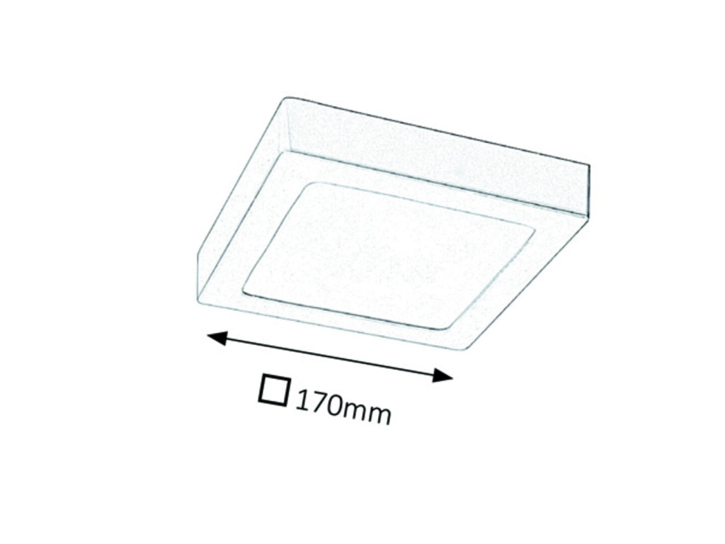 Plafoniera incasso quadrata 17cm LED 12W cromo Rabalux