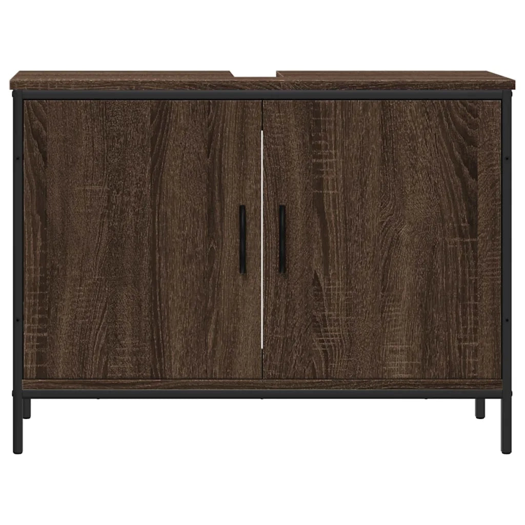 Mobile Lavabo Bagno-Armadietto da bagno Rovere Marrone 80x30x60cm Legno Multistrato 690149