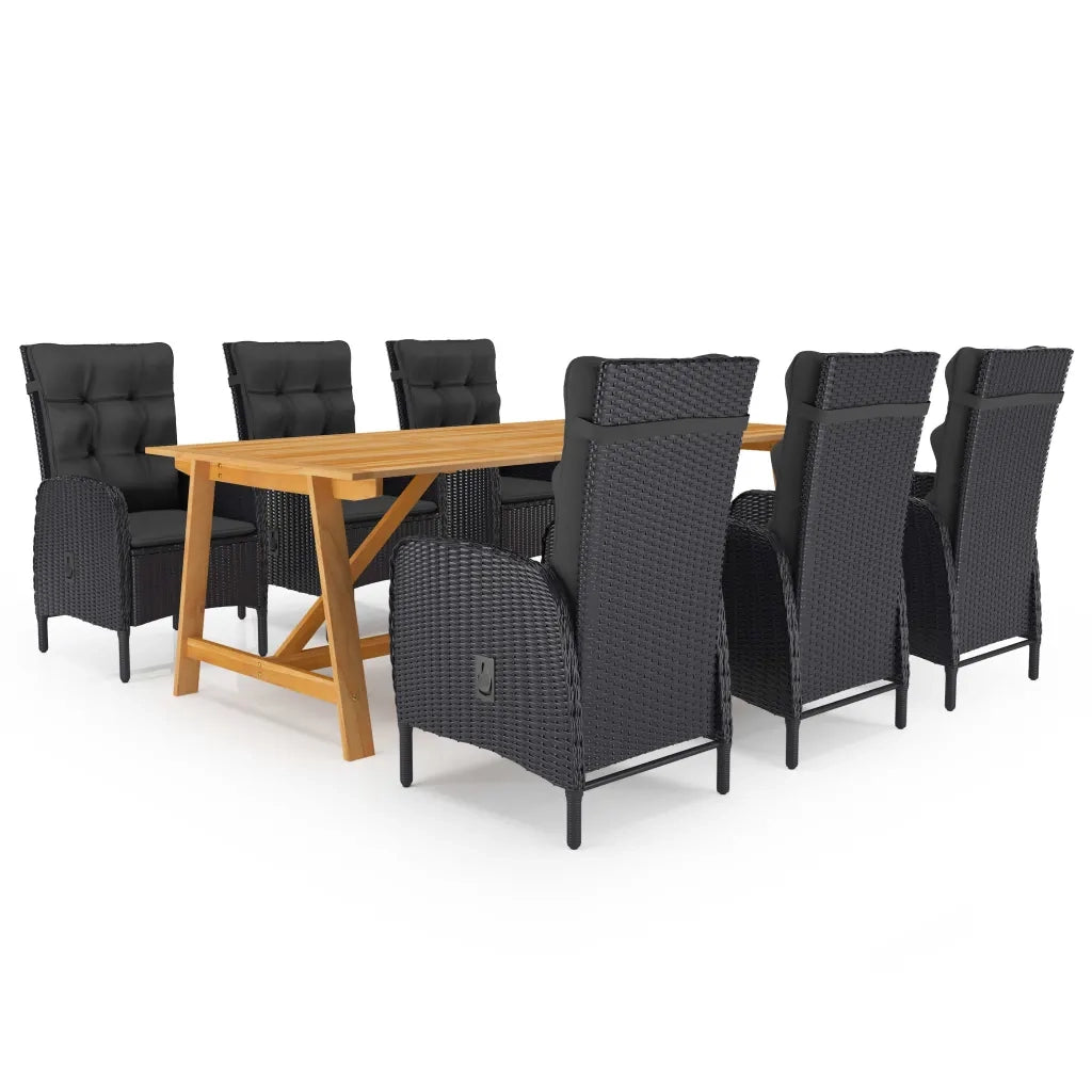 Set da Pranzo da Giardino 7 pz Nero cod mxl 36985