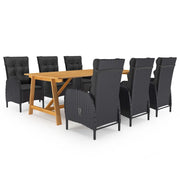 Set da Pranzo da Giardino 7 pz Nero cod mxl 36985