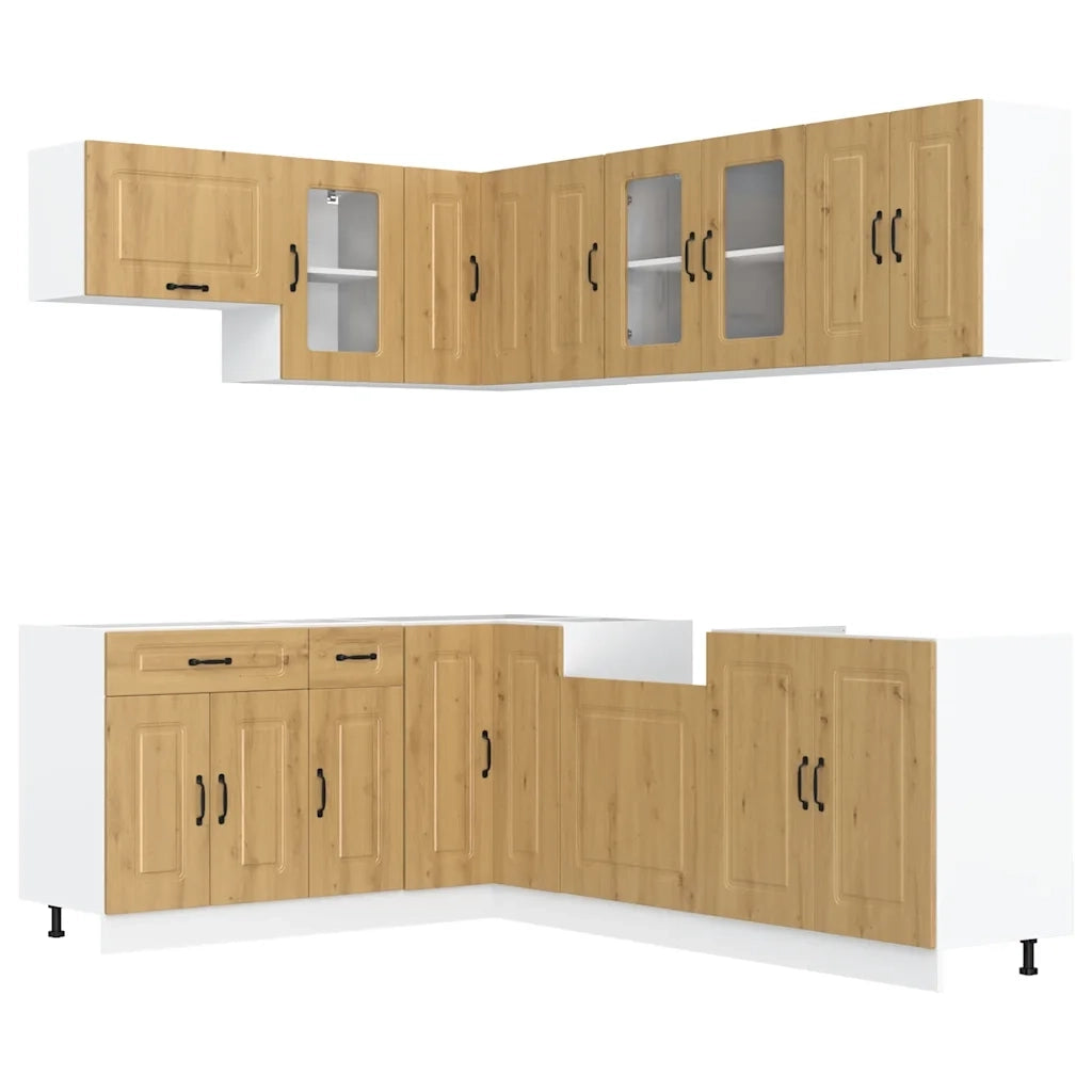 Set Mobili da Cucina 11 pz Kalmar Rovere Artigianale Truciolato