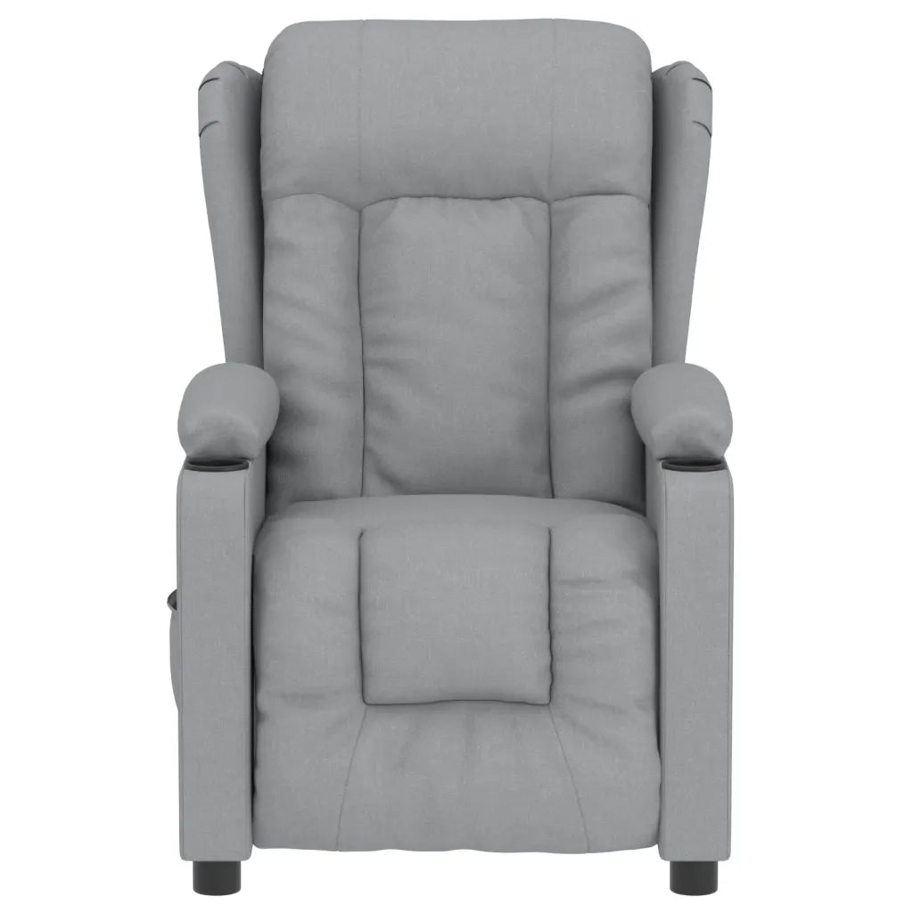 Poltrona Elettrica Reclinabile Grigio Chiaro in Tessuto 3098777