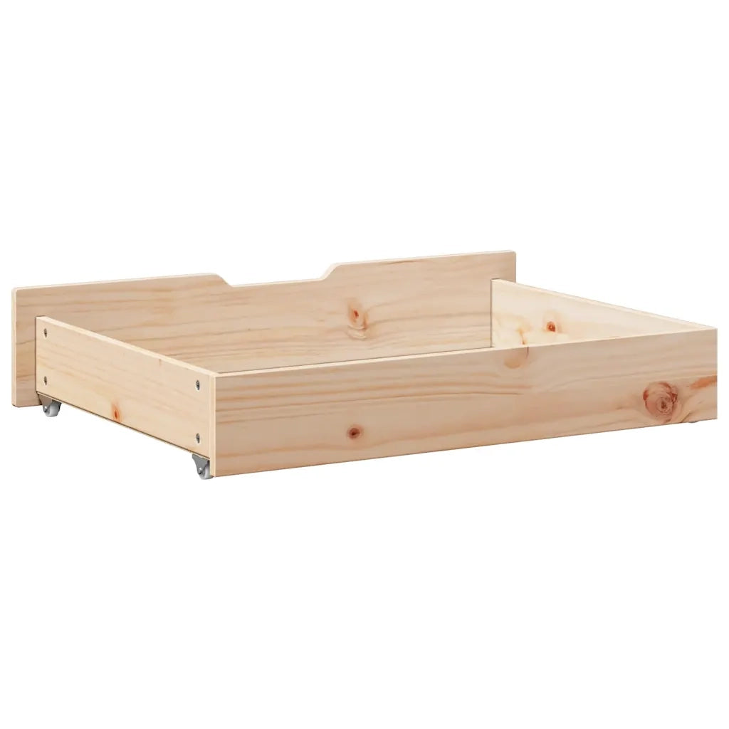 Cassettoni da Letto con Ruote 2 pz 80x55x17 cm in Legno di Pino