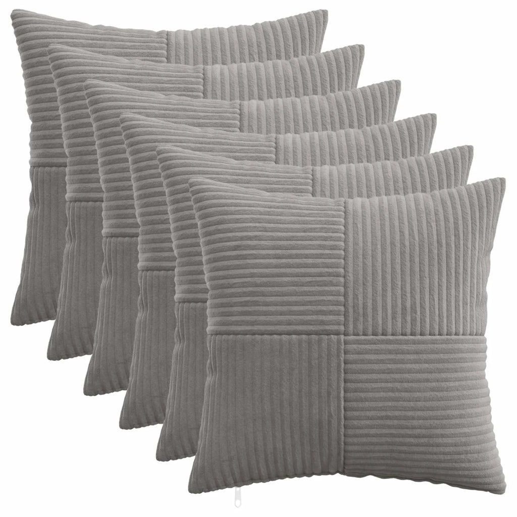Federa 6 pcs ALMELO Grigio Chiaro 40 x 40 cm corduroy 914174