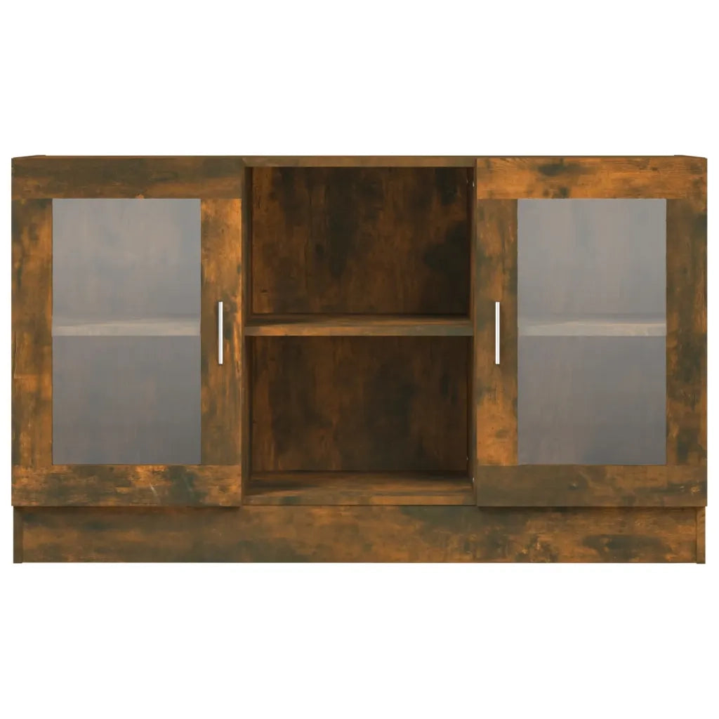 Mobile Vetrina Rovere Fumo 120x30,5x70 cm in Legno Multistrato 815627