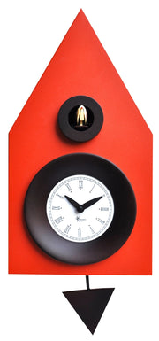 Orologio a Cucù da Parete 20x36x13cm Pirondini Italia Dark Rosso