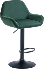 Sgabello Braga in velluto Verde scuro,nero