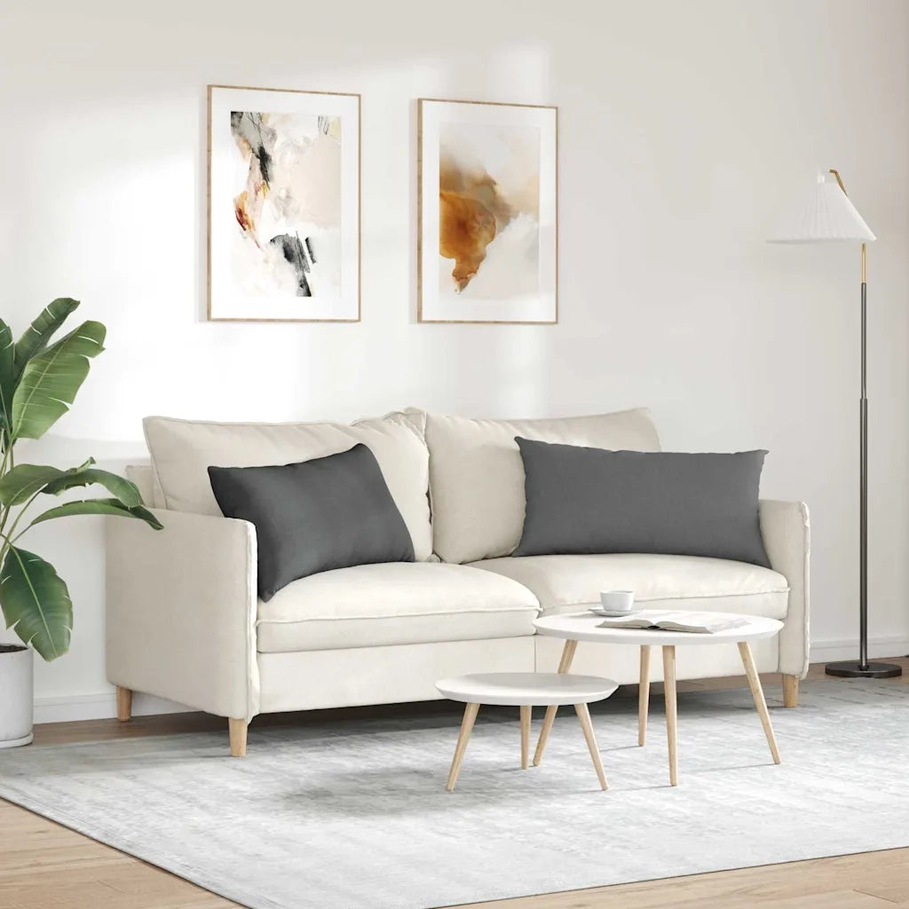 Cuscini da Divano 2 pcs Grigio scuro 80 x 40 cm Tessuto