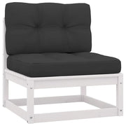 Set Divani da Giardino 2 pz | Set Salotto da Giardino Cuscini Bianchi Massello di Pino