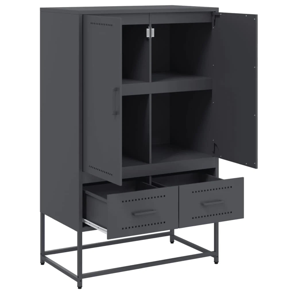 Buffet credenza cassettiera mobiletto mobile contenitore organizer cucina soggiorno salotto alto 68 x 39 x 111,5 cm acciaio antracite 02_0032210