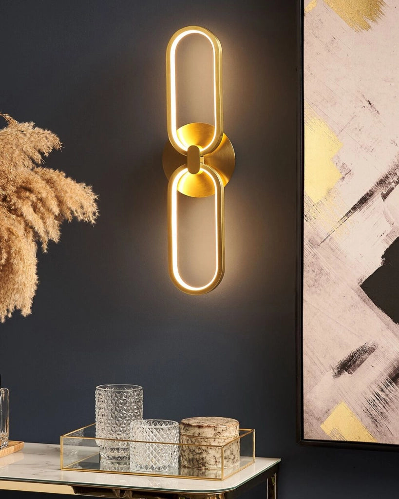 Lampada da parete a LED con paralume in metallo dorato LED bianco caldo con illuminazione decorativa d'o