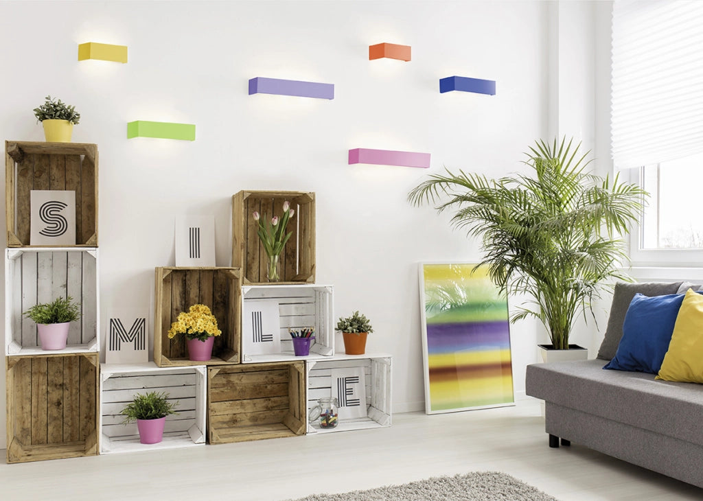 Applique TEOS Parete 2 Luci bianca in gesso doppia emissione attacco G9 34cm