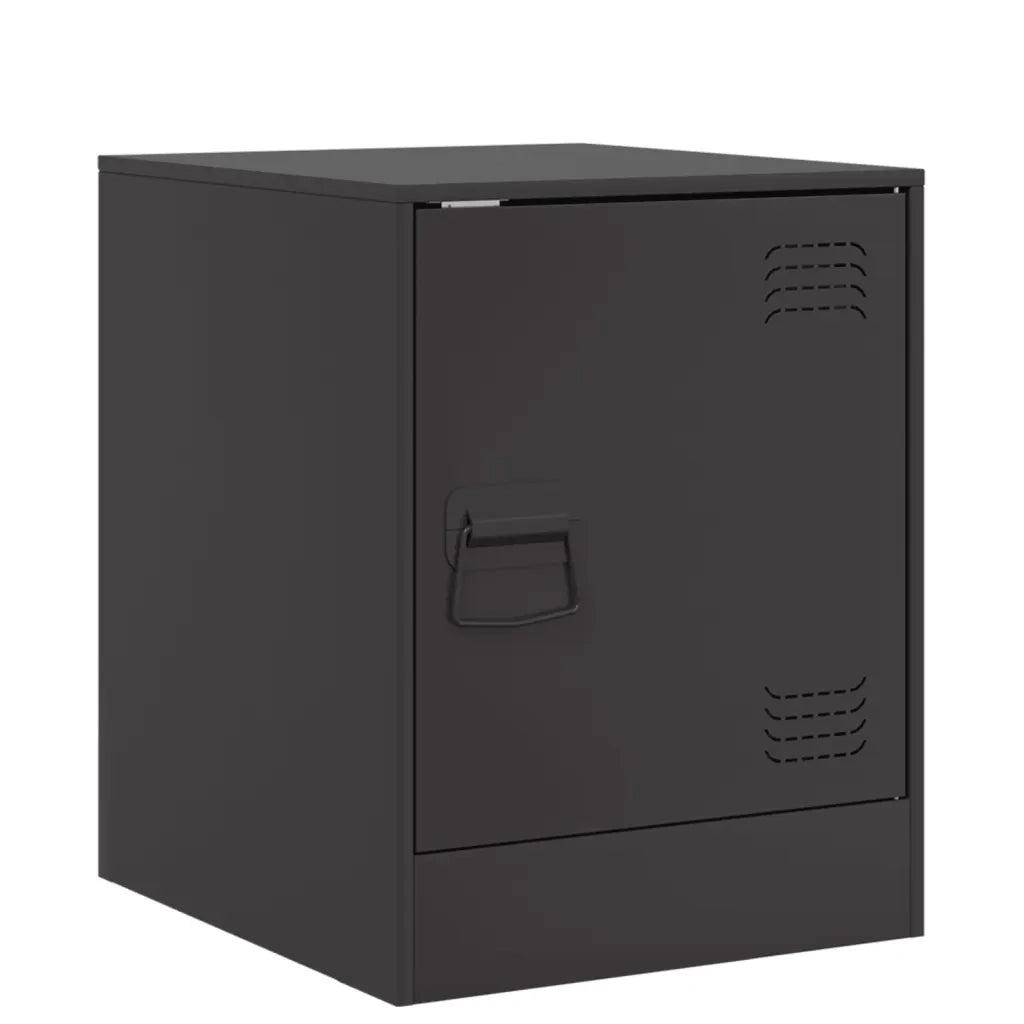 Comodini 2 pz-Set di 2 Tavolino da notte Neri 34,5x39x44 cm in Acciaio 911636
