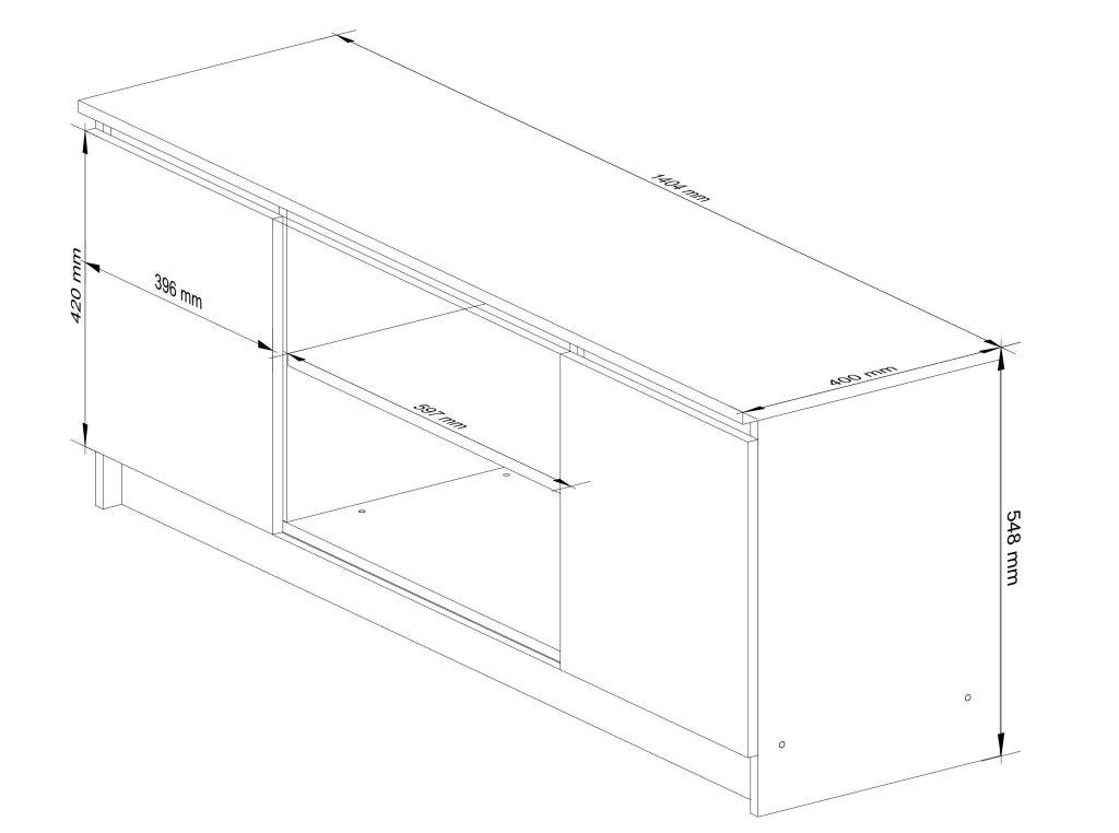 Mobile TV AKORD Bianco 140 cm 2 ante 140x40x55 cm