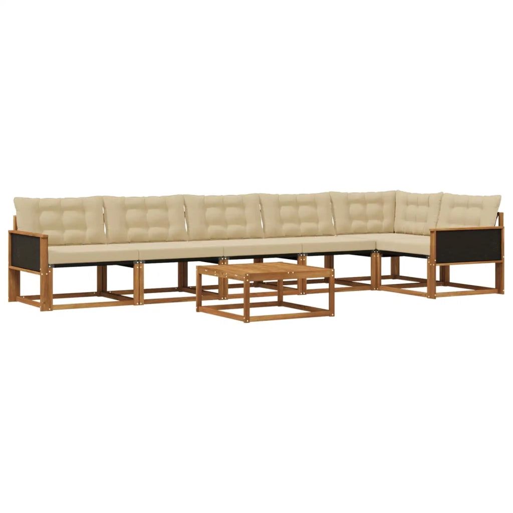 Set di divani da esterno con cuscino 7 pcs Naturale e Beige 3381465