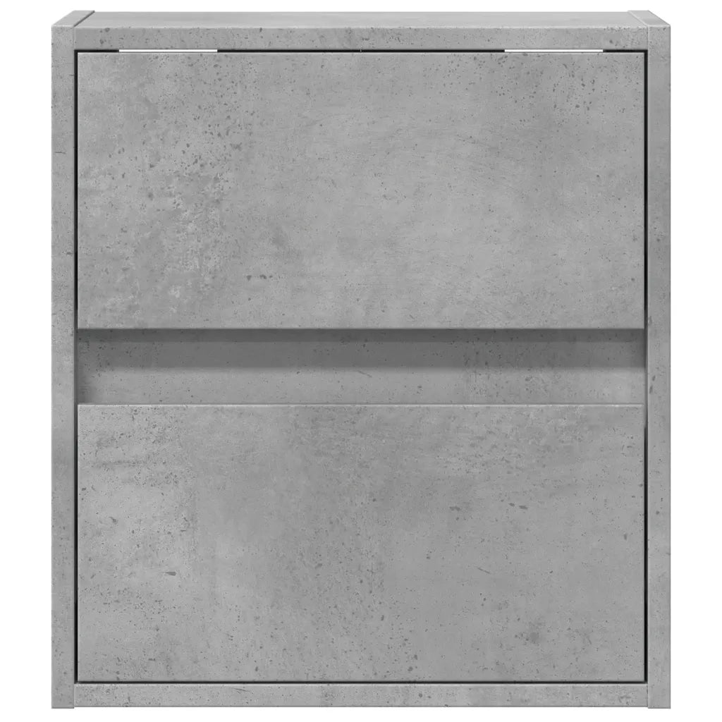 vidaXL Mobili TV a Parete con Luci LED 2pz Grigio Cemento 41x31x45 cm