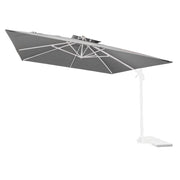 Marvin Ombrellone Santorini 3x3 o 3.5x3.5 con Base Girevole a 360° Palo Laterale Dece 3.5 X 3.5 STR. BIANCO-TELO GRIGIO
