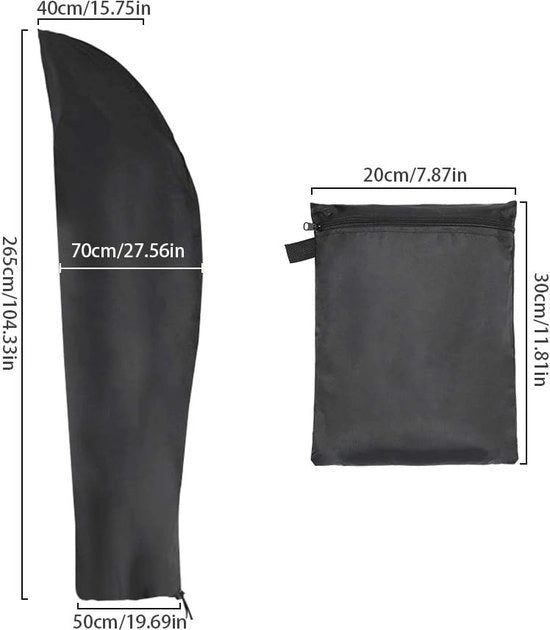Parasole acqua resistenti per patio da 9ft a 11ft - tessuto Oxford con chiusura a righello