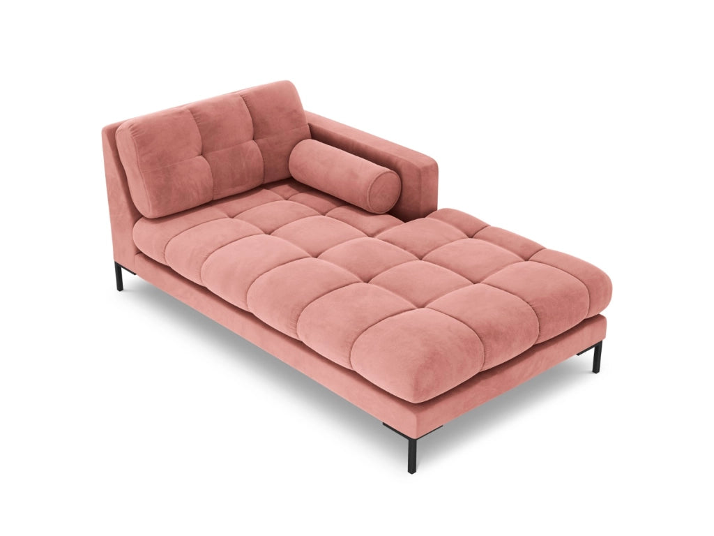 Cosmopolitan Design - Chaise longue destra "Bali" in velluto rosa 