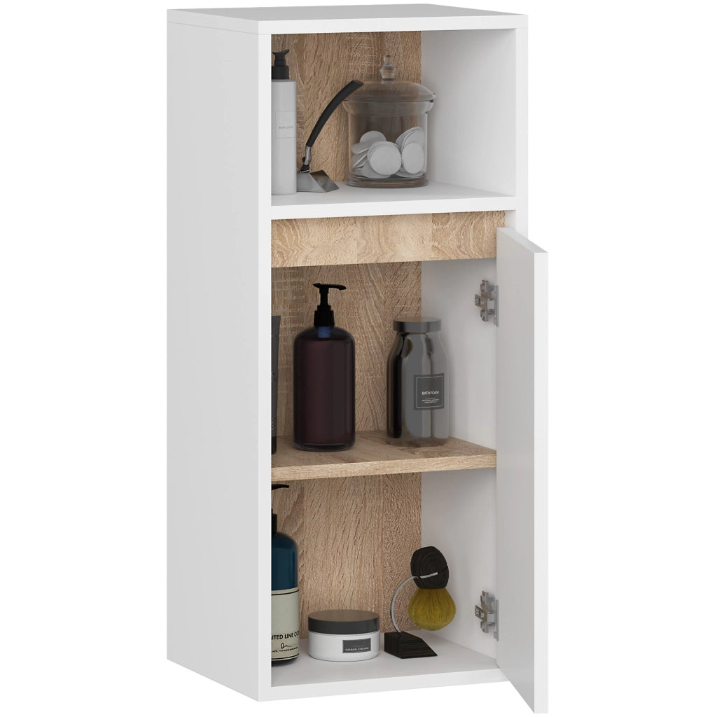 Mobile bagno sospeso VAMI Bianco, Sonoma Quercia 35 cm 1 anta 35x30x80 cm