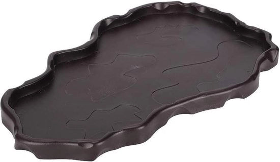 Scala acquatica per rettili profonda colore caffè - scala per roccia - scala alimentare illuminata - adatta per gechi e lucertole.