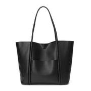 Borsa a tracolla da donna in vera pelle nera