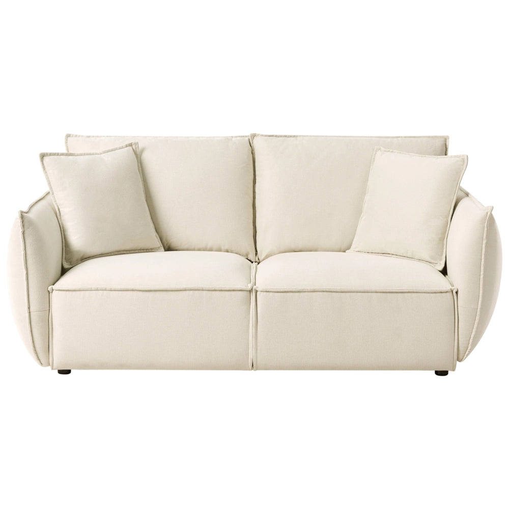 Set da salotto in tessuto Seduta bassa e profonda Schienale imbottito Accogliente Moderno 5 posti Beige chiaro Moderno Accogliente