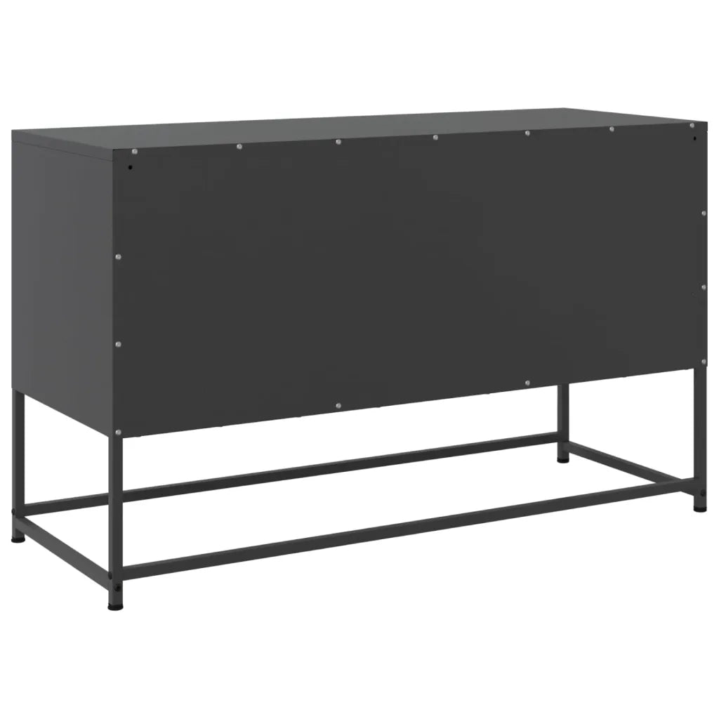 Mobile TV-Credenza per TV-Console TV Nero 100,5x39x60,5 cm in Acciaio 203880