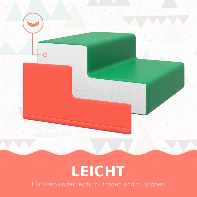 Set di 4 blocchi da costruzione morbidi per arrampicarsi e scivolare, rivestimento in similpelle, per bambini da 1 a 3 anni, multicolore.