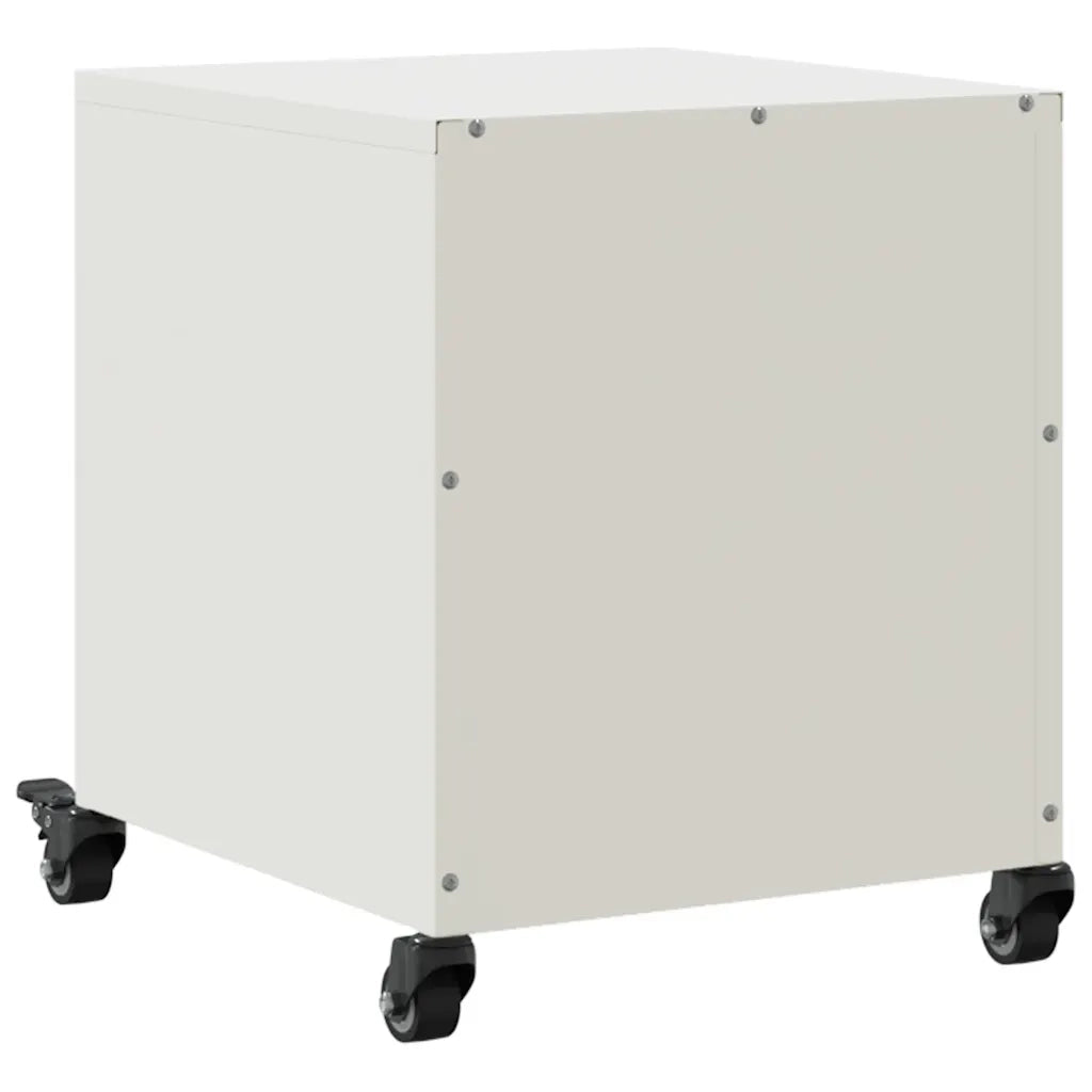 Set di 2 Comodini | Armadio da Notte | Mobiletto da notte Bianchi 36x39x43,5 cm in Acciaio