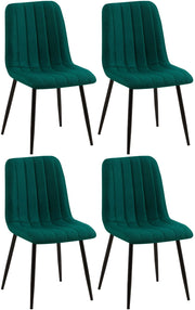 Set di 4 sedie Dijon Verde scuro,Tessuto