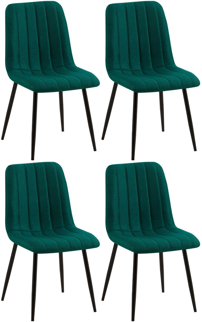 Set di 4 sedie Dijon Verde scuro,Tessuto