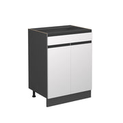 Vicco Mobiletto base per cucina Bianco 60 cm Forma a J, con cassetto, senza piano di lavoro
