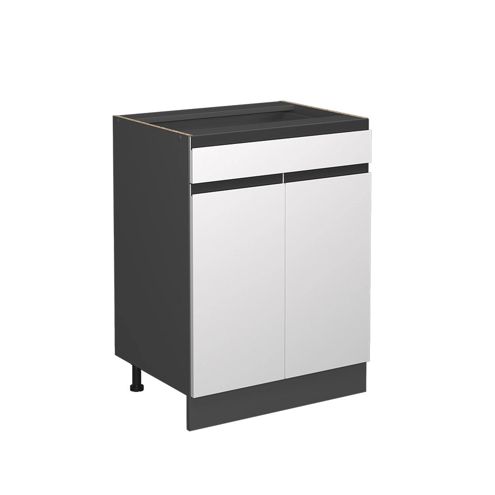 Vicco Mobiletto base per cucina Bianco 60 cm Forma a J, con cassetto, senza piano di lavoro