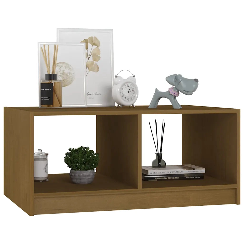 Tavolino da Salotto ambra 75x50x33,5 cm Legno Massello di Pino 809909